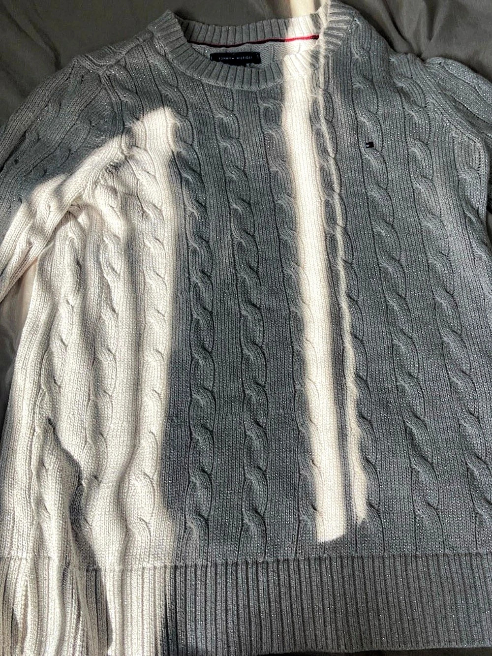 Tommy Hilfiger Cable Knit Crewneck Sweater Cream XS